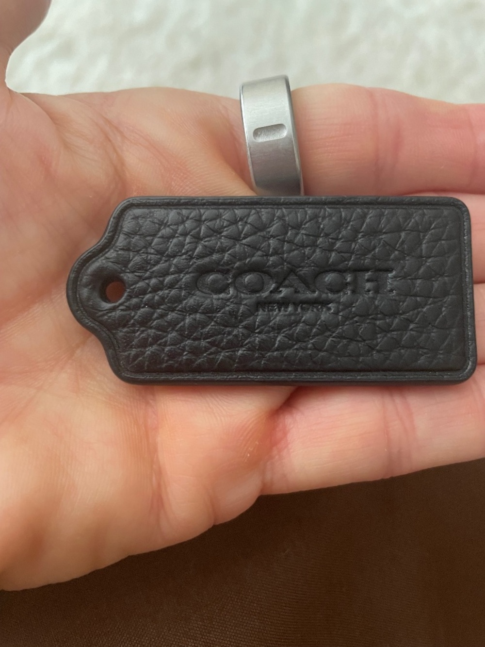 Coach leather charm/tag